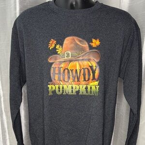 Athletic Works Graphic Howdy Pumpkin Fall Print Adult Medium (38-40) Western
